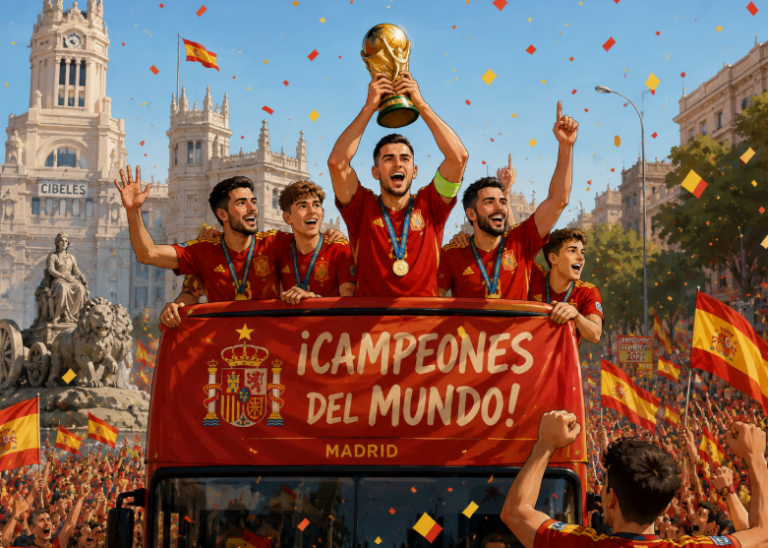 Spanyol Disambut Bak Pahlawan, Hampir 2 Juta Suporter Padati Madrid Rayakan Gelar Juara Dunia