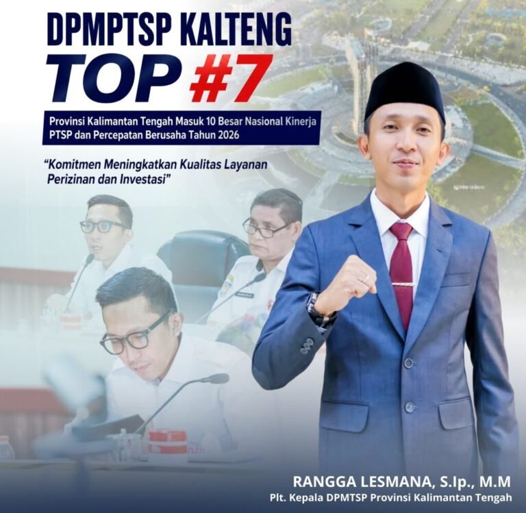 Raih Predikat Sangat Baik, Kalteng Masuk 7 Terbaik Nasional Pelayanan Perizinan dan Investasi